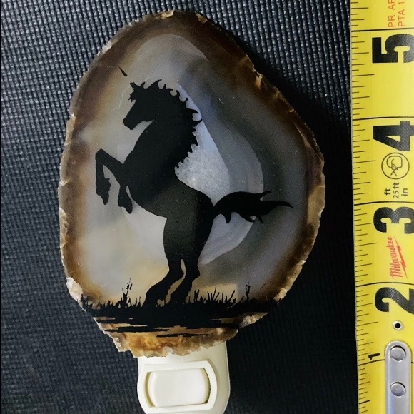 Vintage Sliced Natural Agate Geode Unicorn Light - Picture 8 of 9